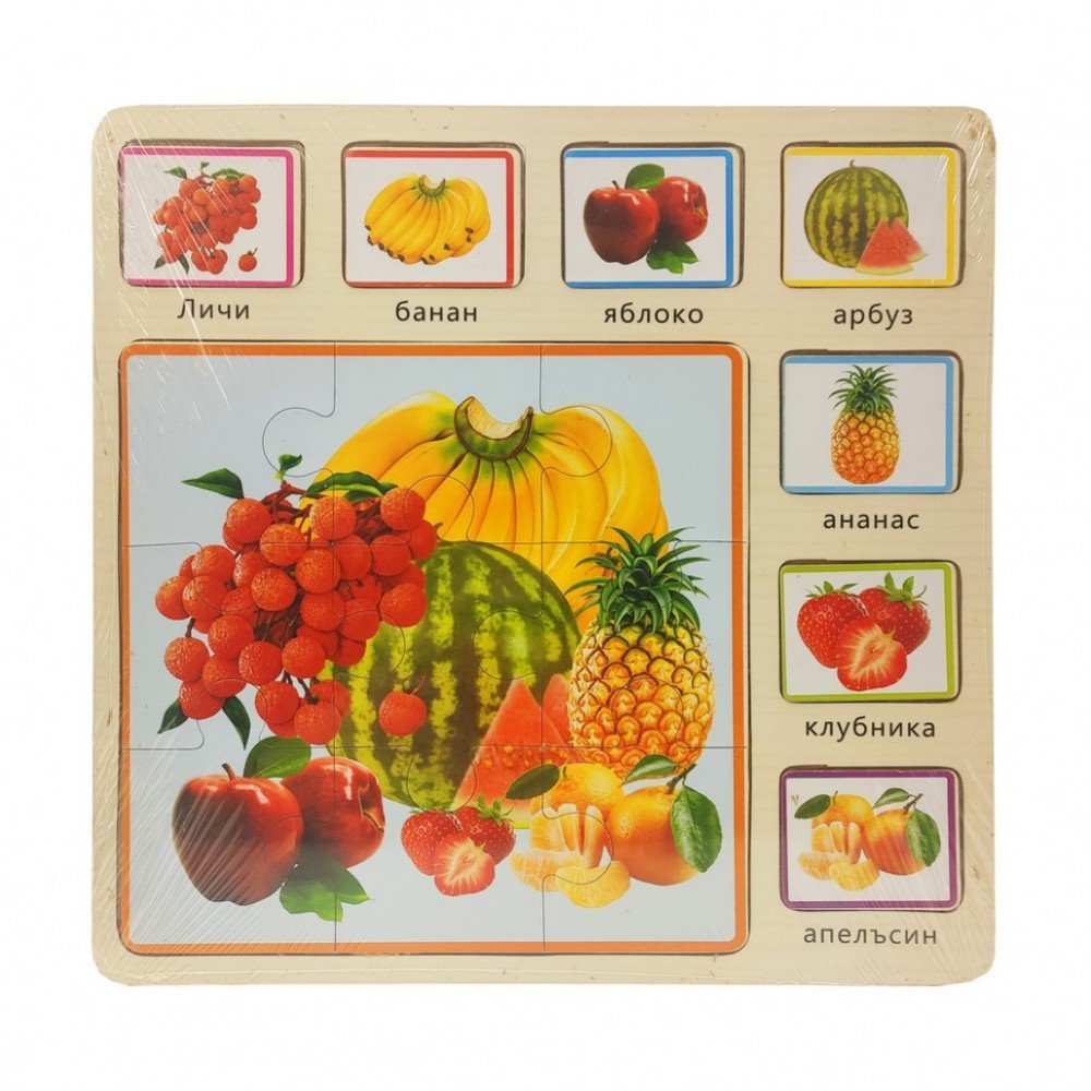 Деревянная игрушка Пазлы MD 1203, 30х30 см Фрукты