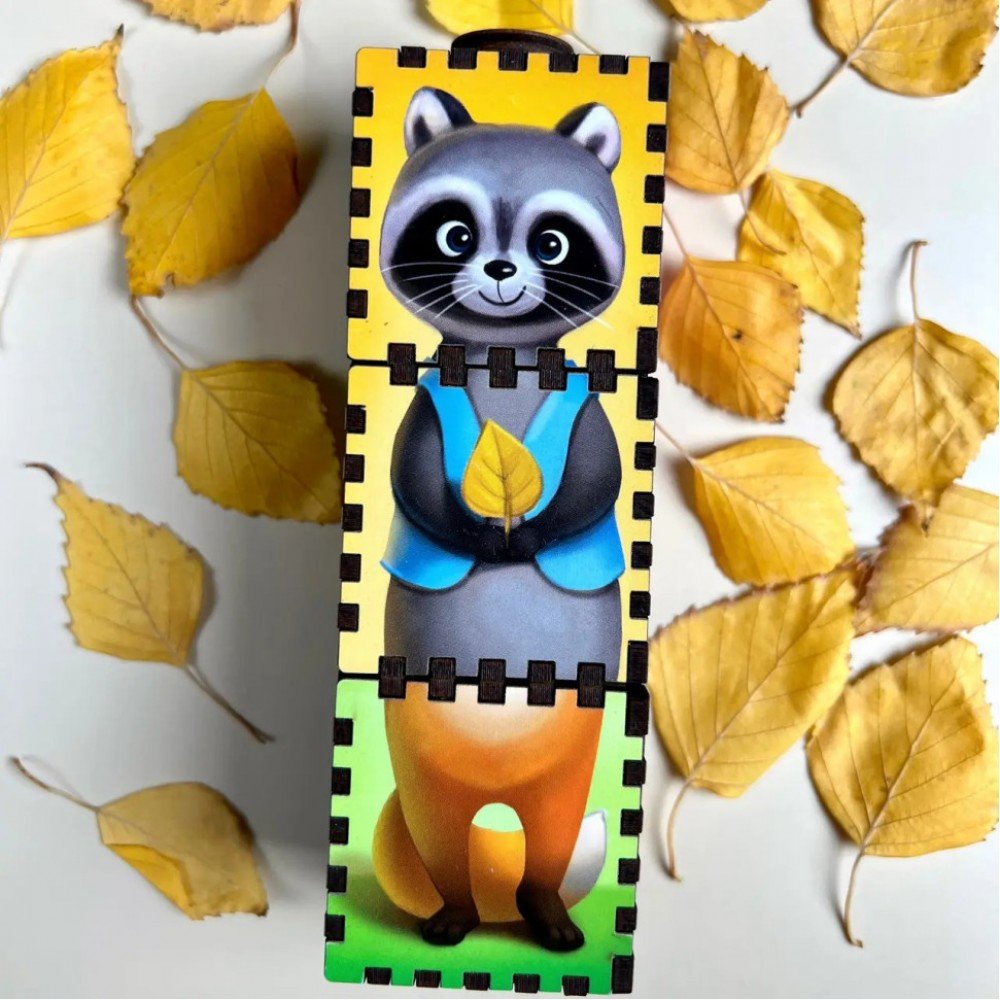 Деревянные кубики "Звери" Ubumblebees (ПСД180) PSD180 вращаются