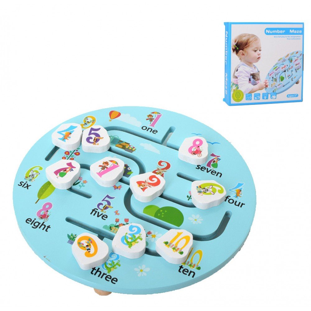 Игрушка Лабиринт MD 2172 деревянная Цифры англ