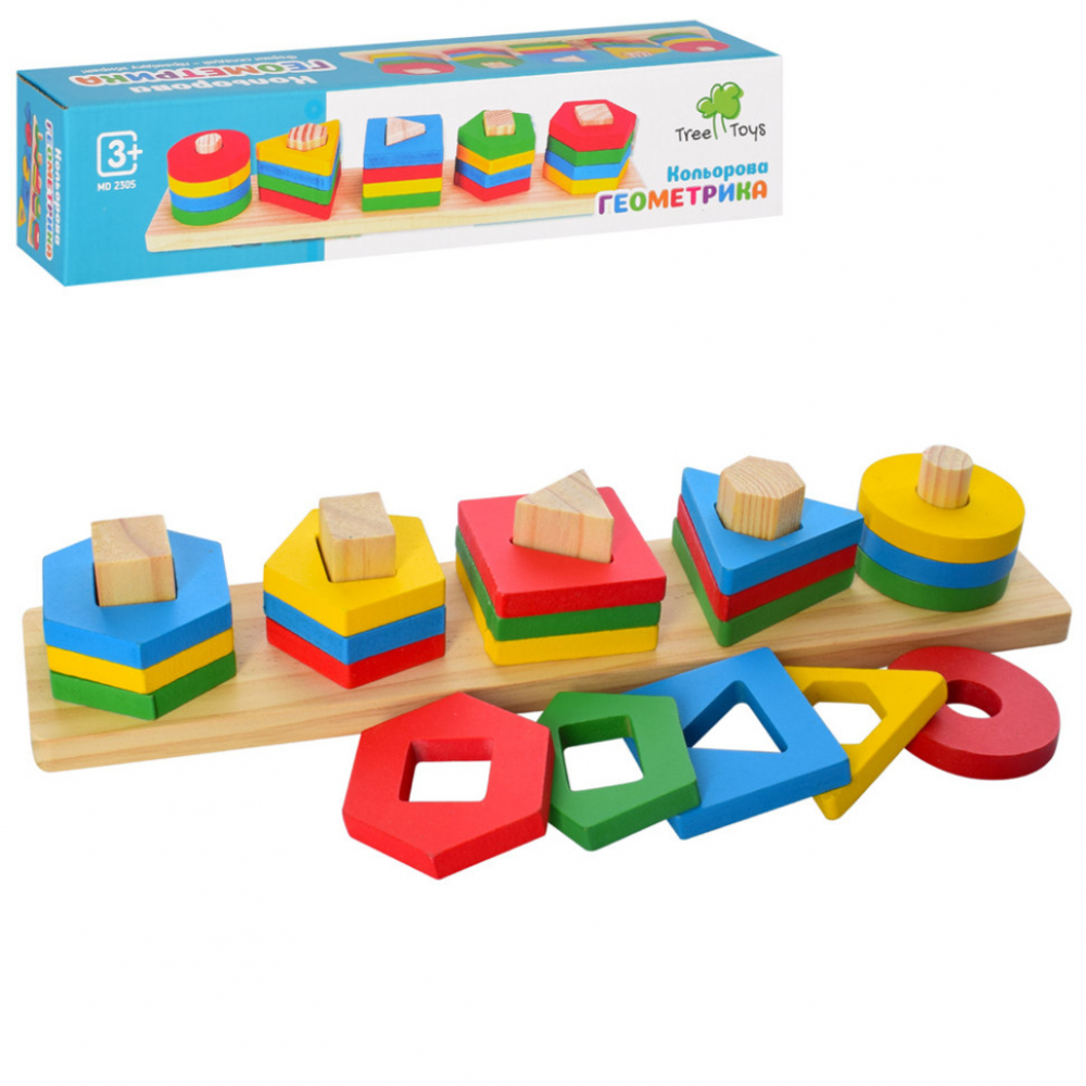 Деревянная игрушка Геометрика MD 2305, 33х7х6 см