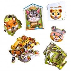 Деревянный пазл-вкладыш "Собери животных" Ubumblebees (ПСФ134) PSF134, 39 деталей