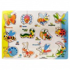 Деревянная игрушка Рамка-вкладыш MD 2533-DX 30-22-1 см Насекомые