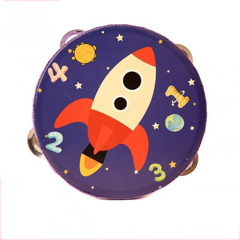 Деревянная игрушка Бубен MD 0367-1 диаметр 15 см Ракета