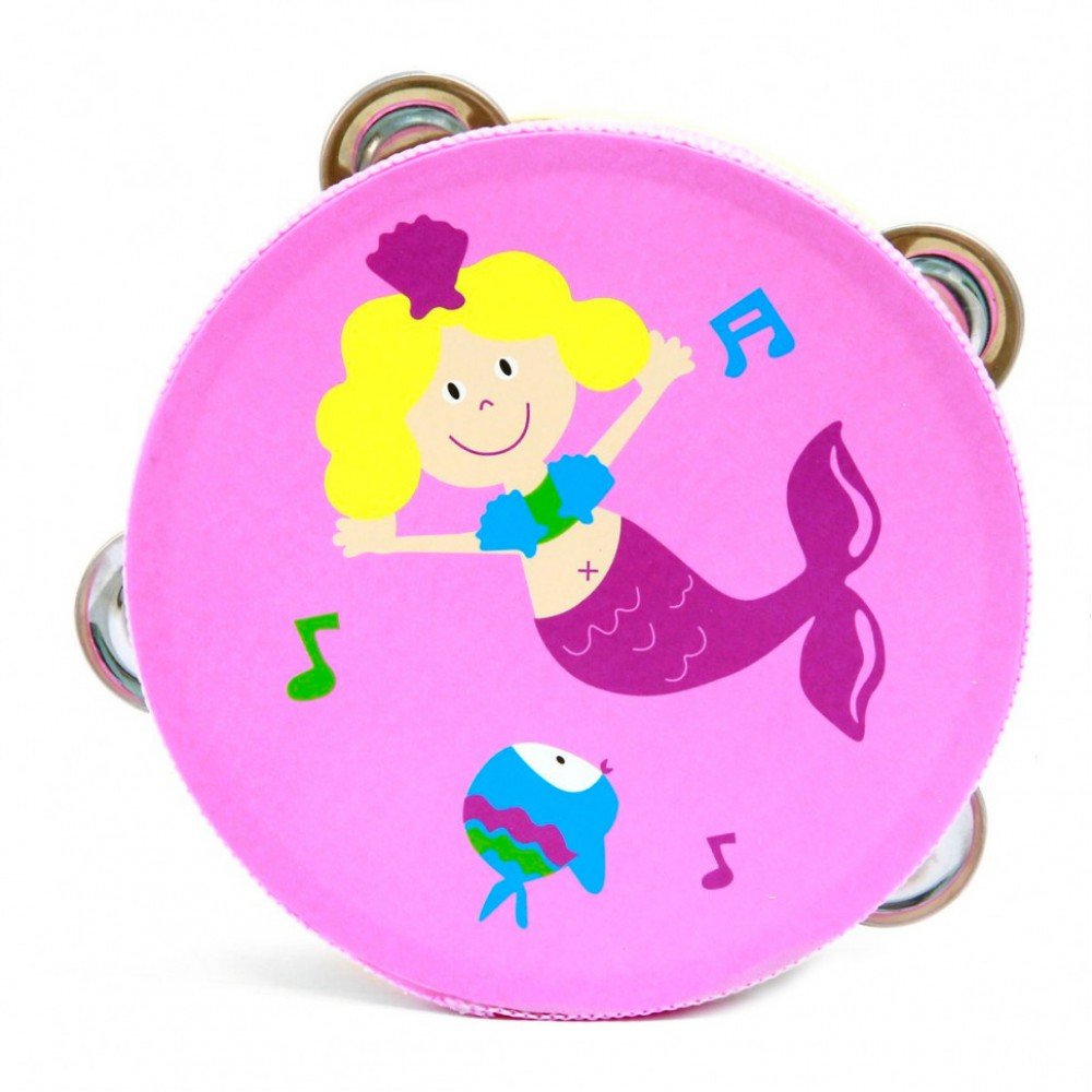 Деревянная игрушка Бубен MD 0367-1 диаметр 15 см Русалка