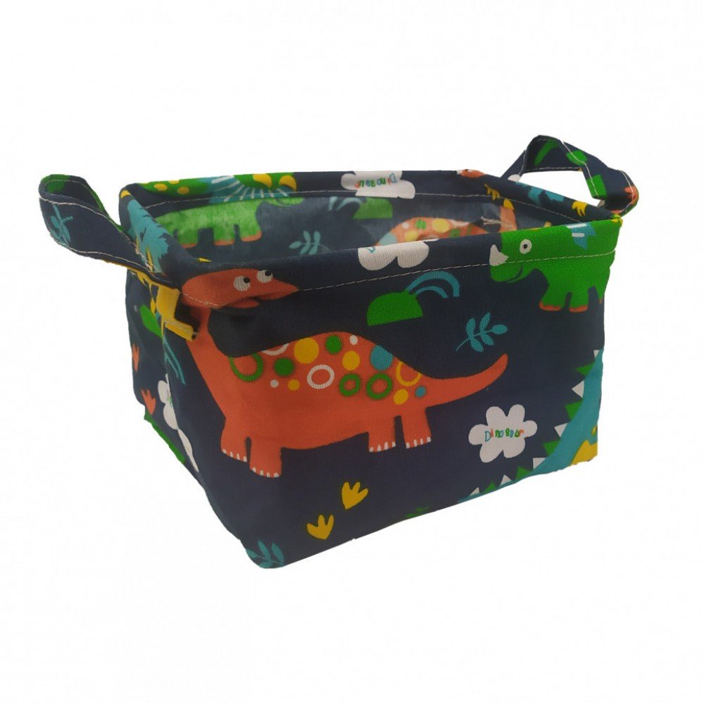 Корзина для игрушек CLR609 хлопок, водонепроницаемая пропитка, 20х16х4 см Динозавры