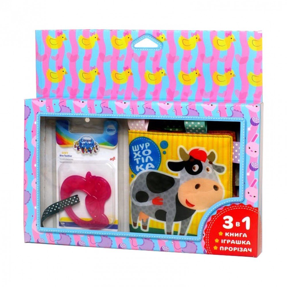 Мягкая книжка-шуршалка "Коровка" Книжковий хмарочос 403754 с прорезывателем                                                                         Мягкая книжка-шуршалка "Коровка" Книжковий хмарочос 403754 с прорезывателем