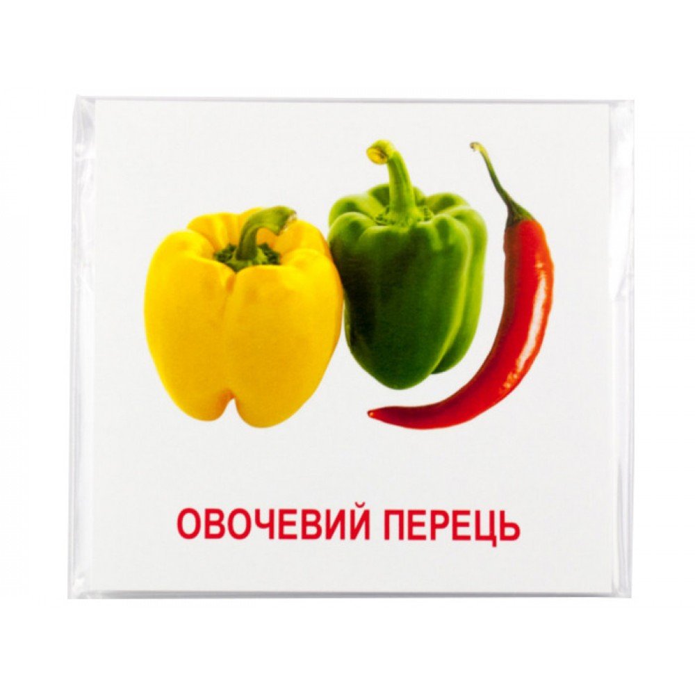 Развивающие карточки "Овощи" 110х110 мм 65798 на укр./англ. языке