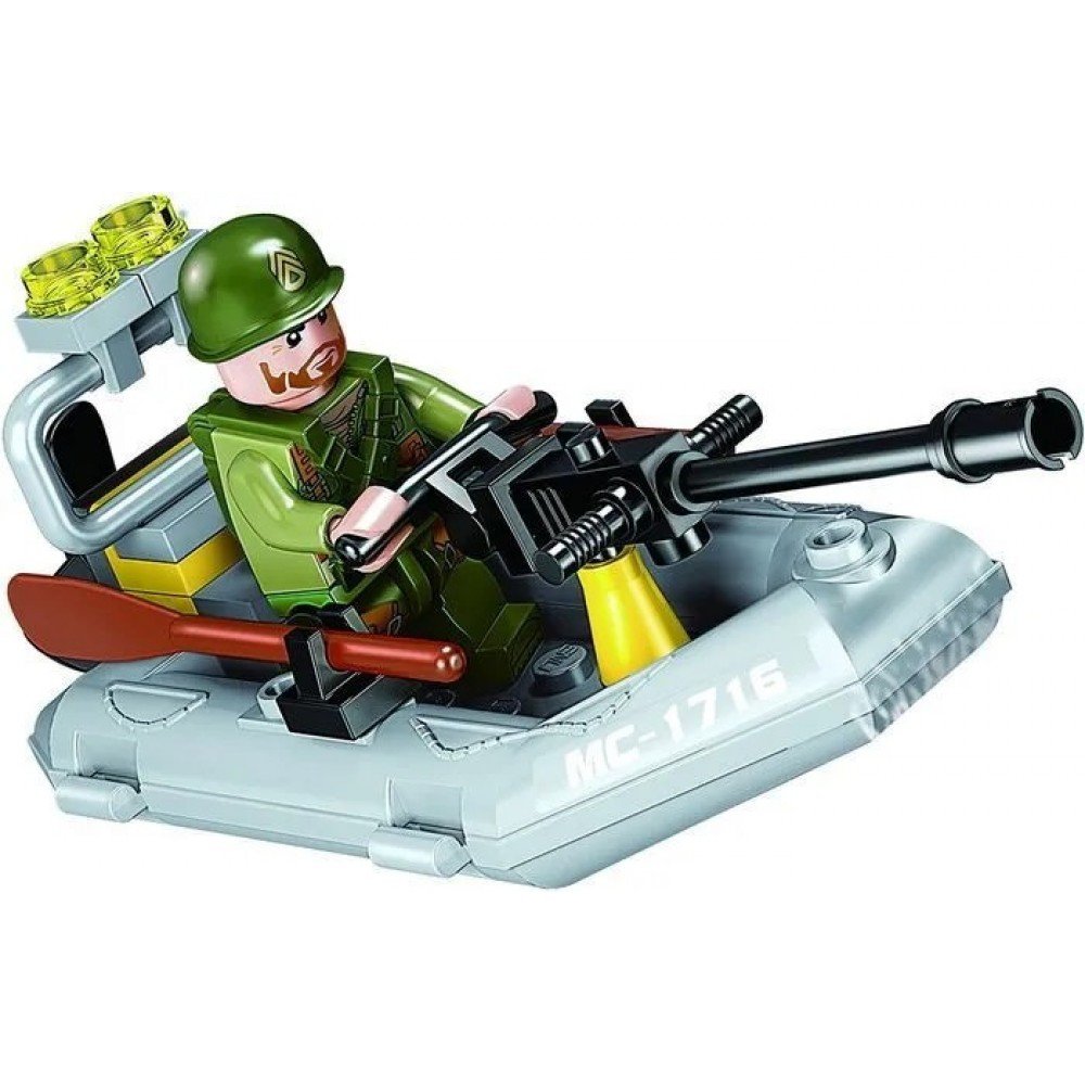 Детский конструктор Qman 1716Q военный транспорт, фигурки, 92 дет