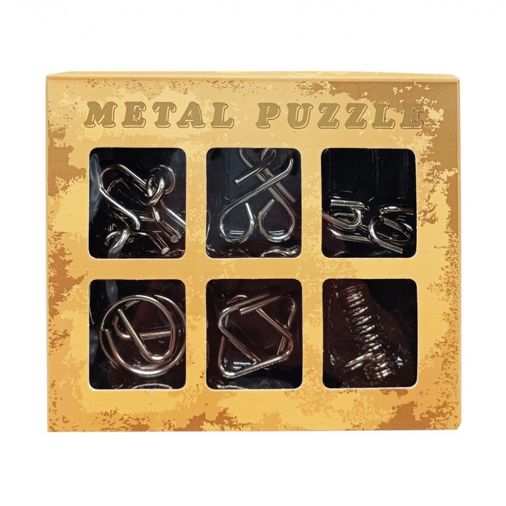 Набор головоломок металлических "Metal Puzzle" 2116, 6 штук в наборе (Бежевый)