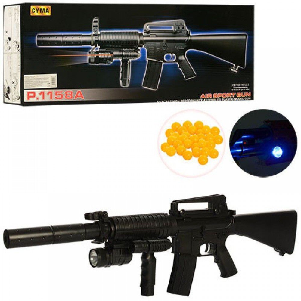 Игрушечный автомат на пульках CYMA P 1158A с лазером