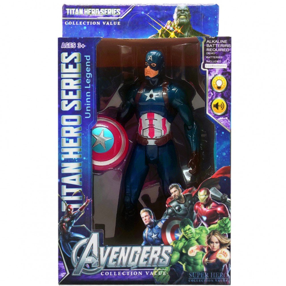 Фигурка супергероя "AVENGERS" 89001, 20 5 / 15 / 35 Капитан Америка с Щитом