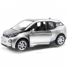 Коллекционный игрушечный электромобиль BMW i3 KT5380W инерционный Серебристый