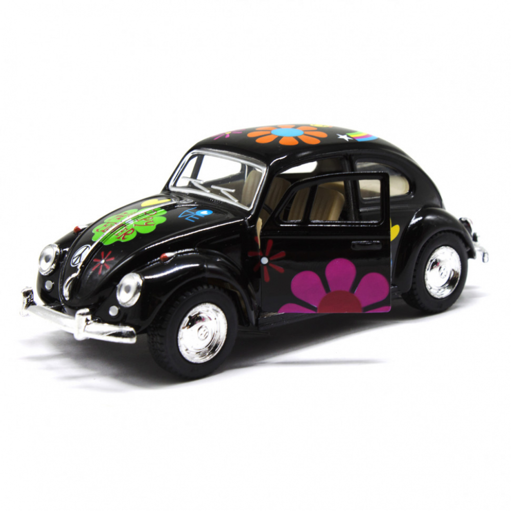 Детская модель машинки Volkswagen Beetle 1962 Classic Kinsmart KT5057WF инерционная, 1:32 Black