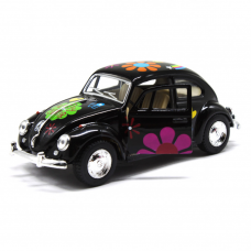 Детская модель машинки Volkswagen Beetle 1962 Classic Kinsmart KT5057WF инерционная, 1:32 Black