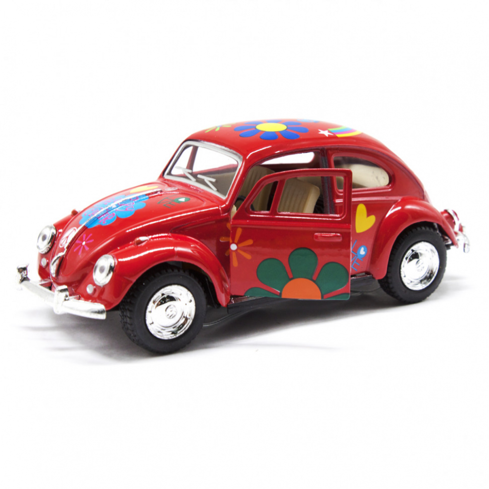 Детская модель машинки Volkswagen Beetle 1962 Classic Kinsmart KT5057WF инерционная, 1:32 Red