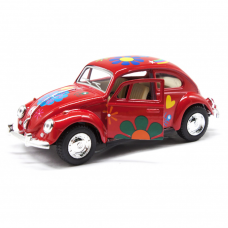 Детская модель машинки Volkswagen Beetle 1962 Classic Kinsmart KT5057WF инерционная, 1:32 Red