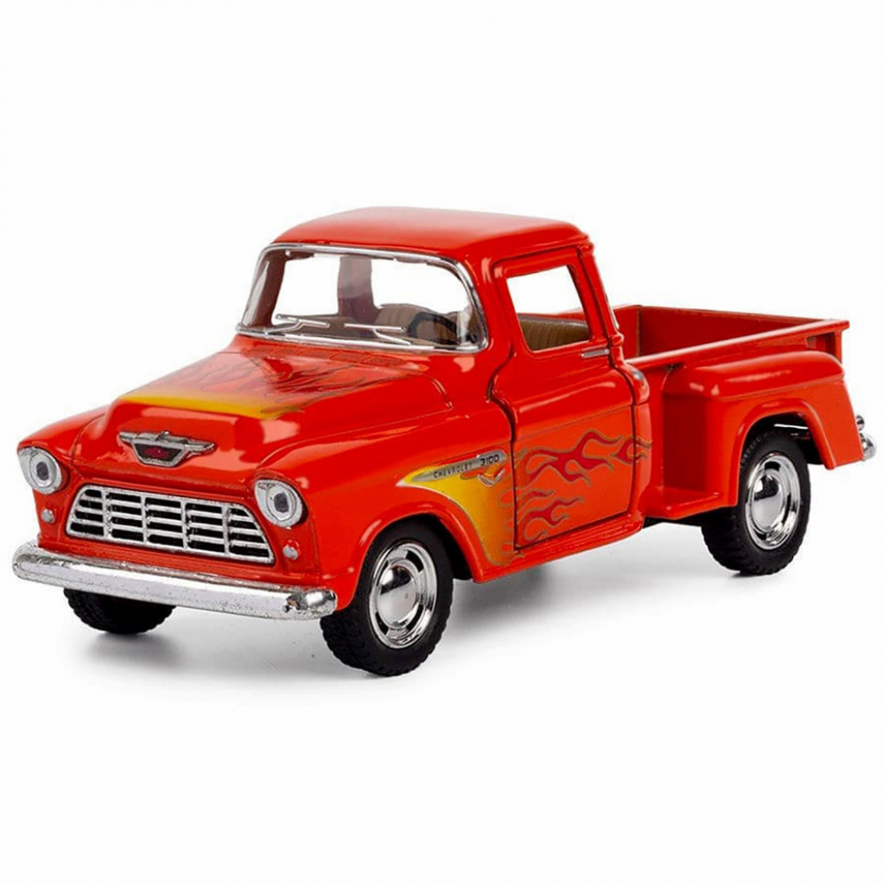 Машинка металлическая инерционная Пикап Chevy Stepside (1955) Kinsmart KT5330FW 1:32 (Оранжевый)