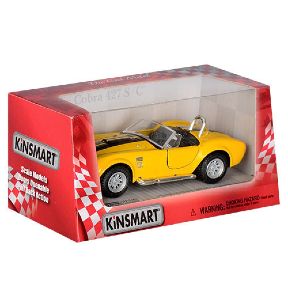 Детская коллекционная машинка SHELBY COBRA KT5322W инерционная Жёлтый