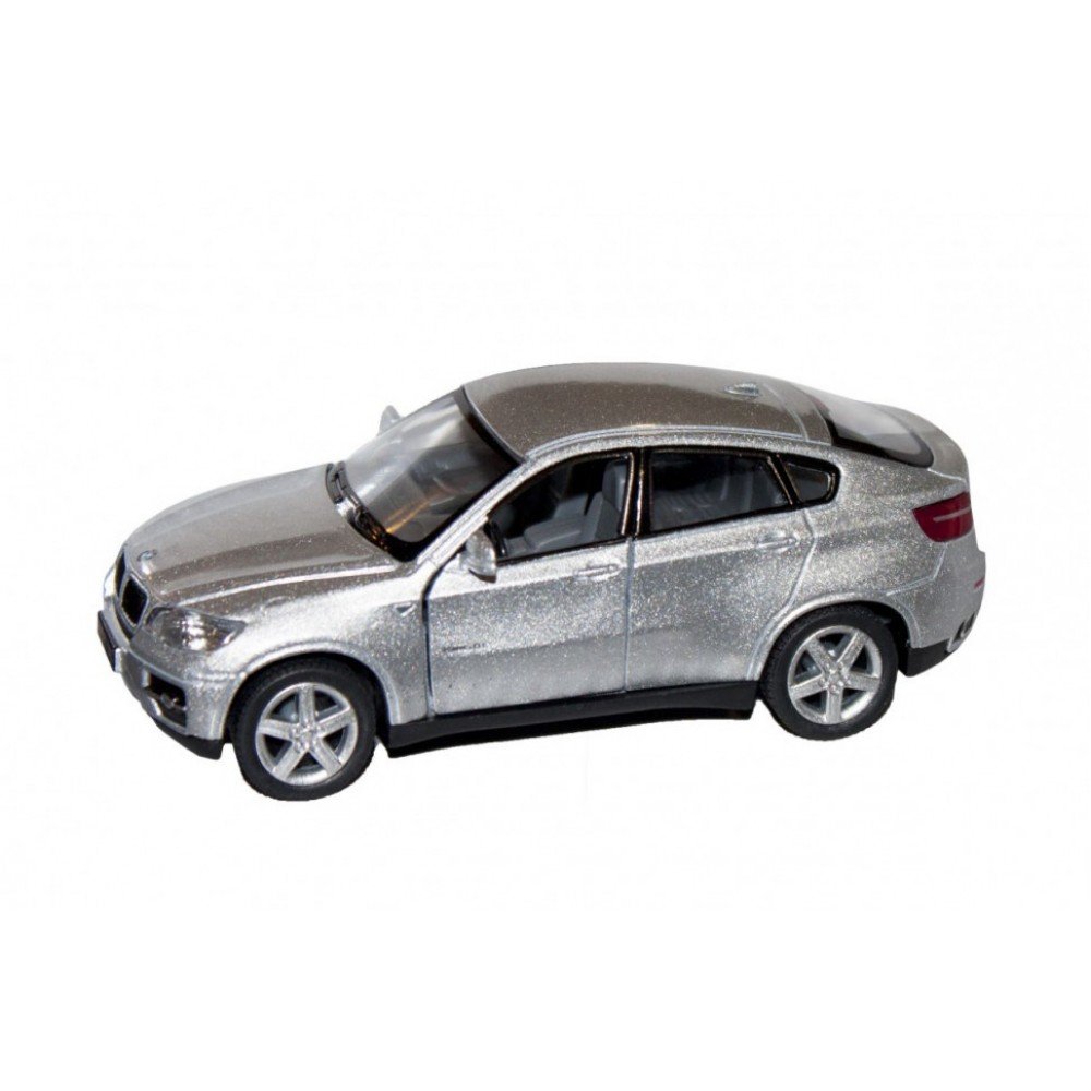 Коллекционная игрушечная машинка BMW X6 KT5336W инерционная Серебристый