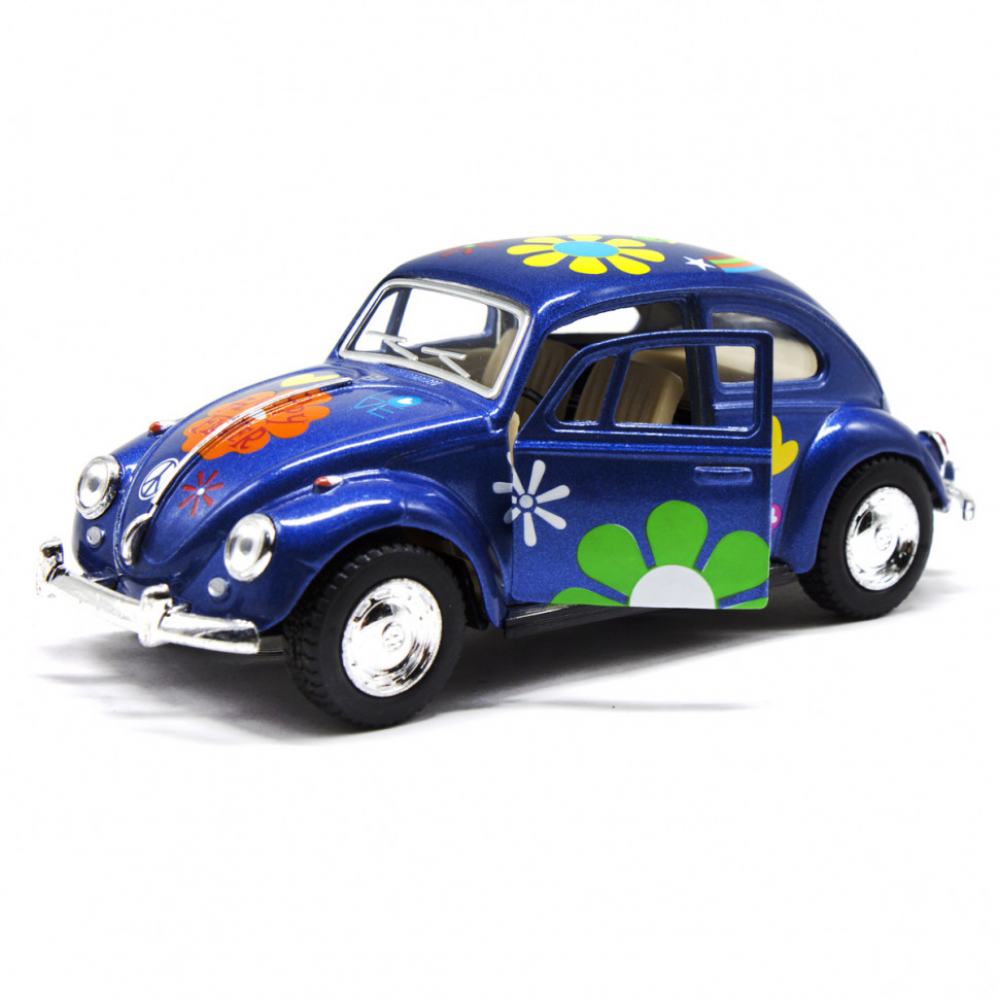 Детская модель машинки Volkswagen Beetle 1962 Classic Kinsmart KT5057WF инерционная, 1:32 Blue
