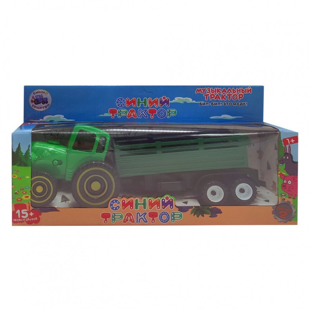 Игровой набор Синий Трактор BL5013 с прицепом Зеленый