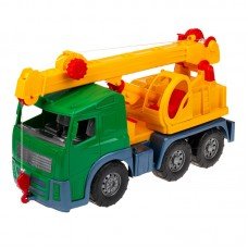 Игрушечная машинка Кран 0572 с выдвижной стрелой Зеленый