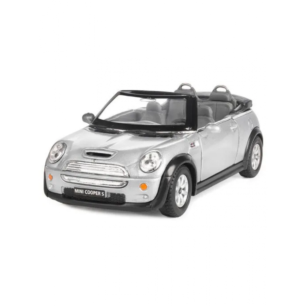 Детская коллекционная машинка Mini Cooper S Kinsmart KT5089W инерционная Серебристый