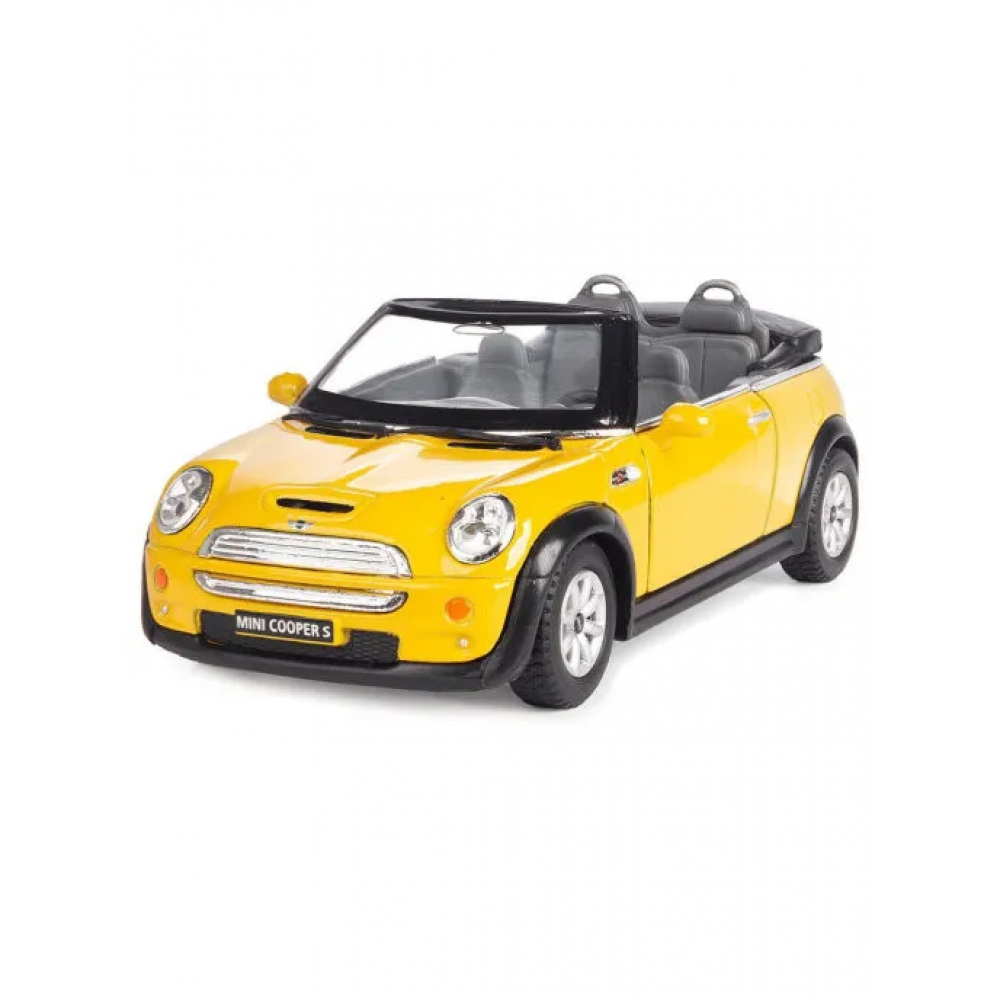 Детская коллекционная машинка Mini Cooper S Kinsmart KT5089W инерционная Желтый