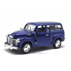 Коллекционная игрушечная машинка CHEVROLET SUBURBAN CARRYALL 1950 KT5006W инерционная Синий