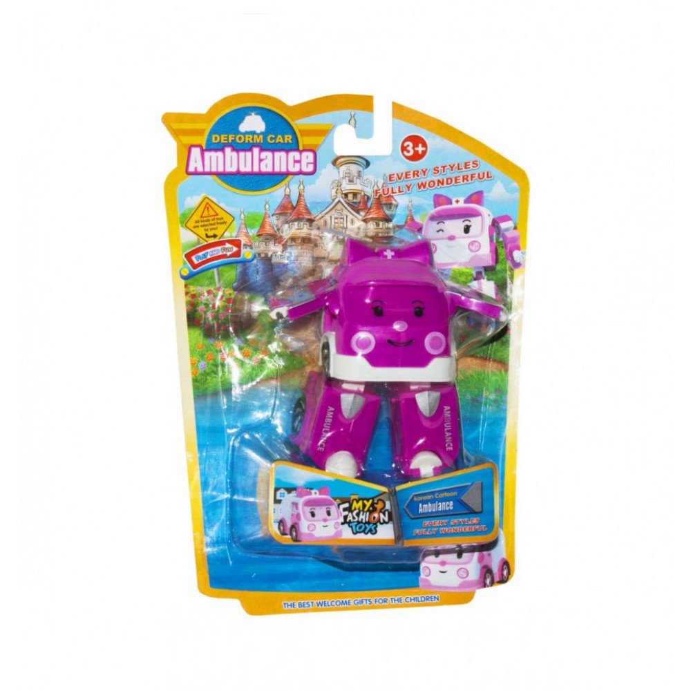 Детский трансформер Robocar POLI 378B высота 12 см Фиолетовый Скорая