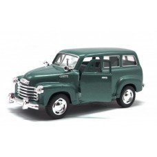 Коллекционная игрушечная машинка CHEVROLET SUBURBAN CARRYALL 1950 KT5006W инерционная Темно-Зелёный