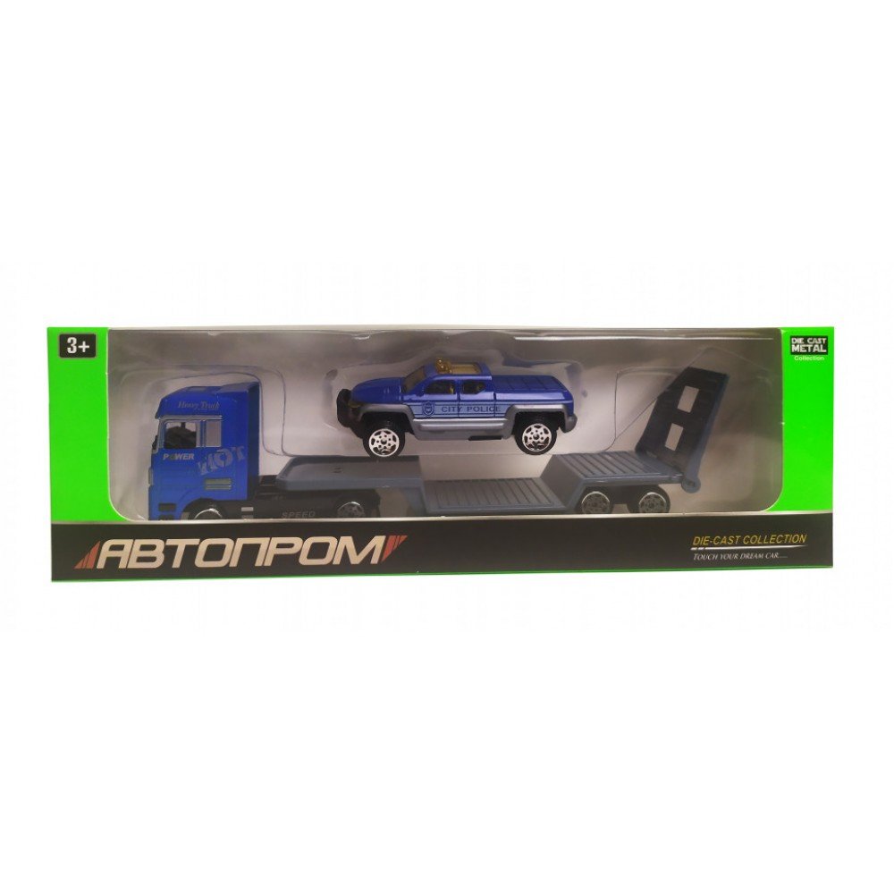 Игрушечный трейлер с джипом 7879 "АВТОПРОМ" Джип City Police