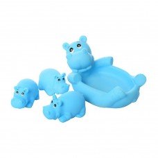 Игрушка для купания пищалка 522-3-4 в сетке Синий бегемот 522-3-4-8