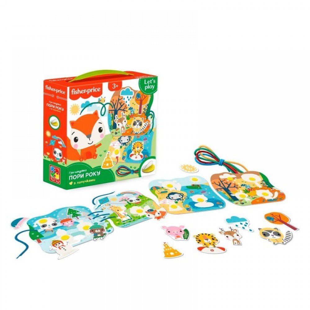 Настольная игра для детей "Игра-шнуровка Времена года" VT5303-25