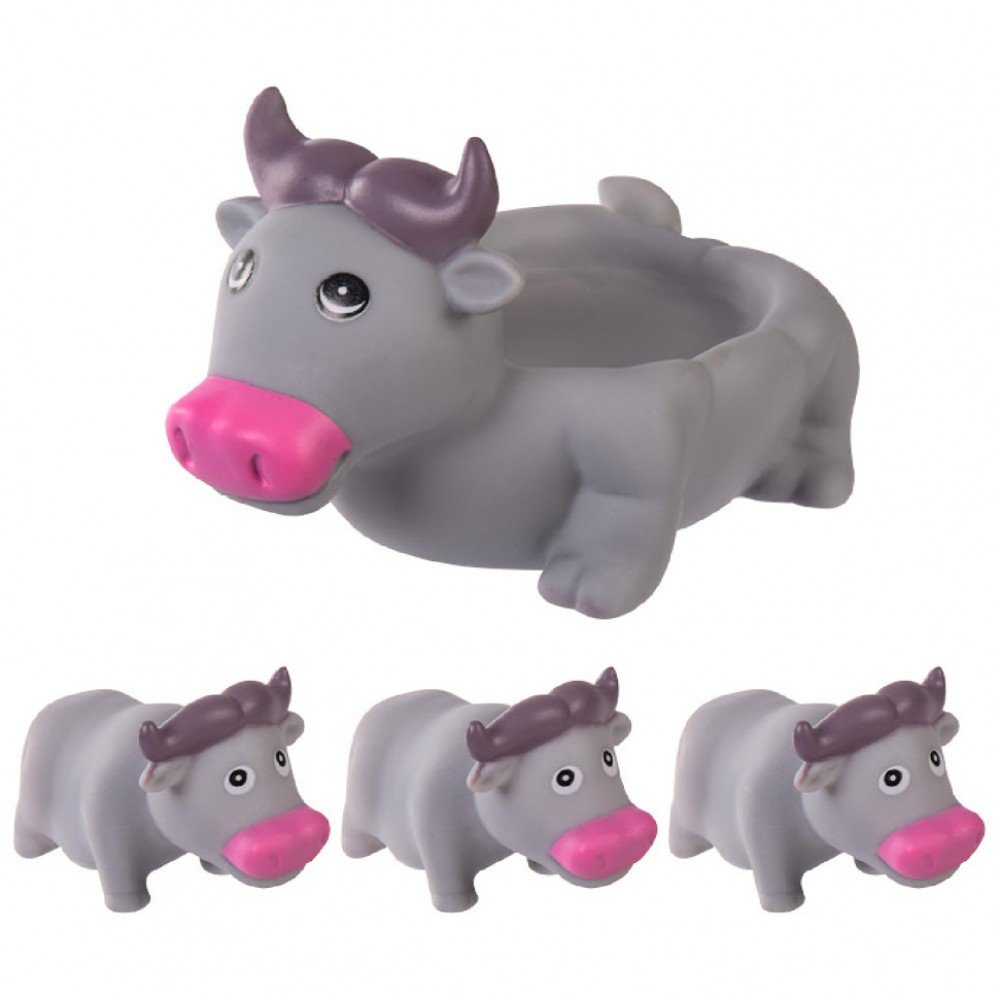 Игрушка для ванной пищалка 6286-10 Бык серый