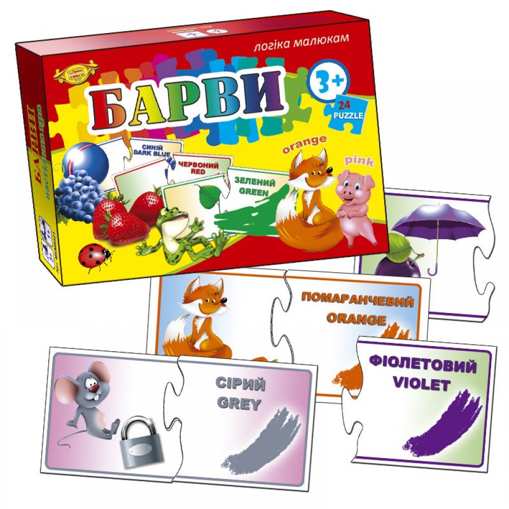 Детская настольная игра-пазл "Цвета" MKM0321, 24 элемента