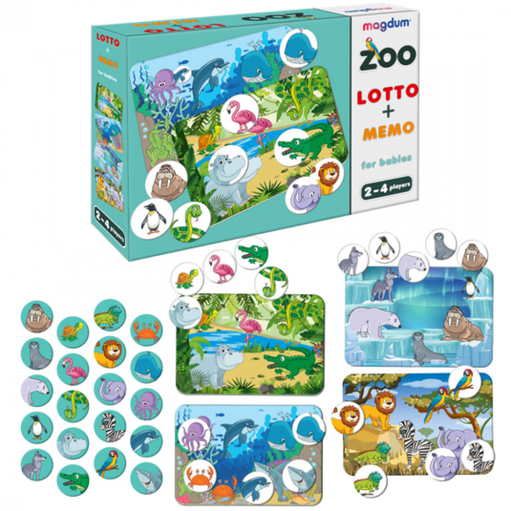 Игра настольная развивающая "Лото мемо Зоопарк" ME5032-21 EN