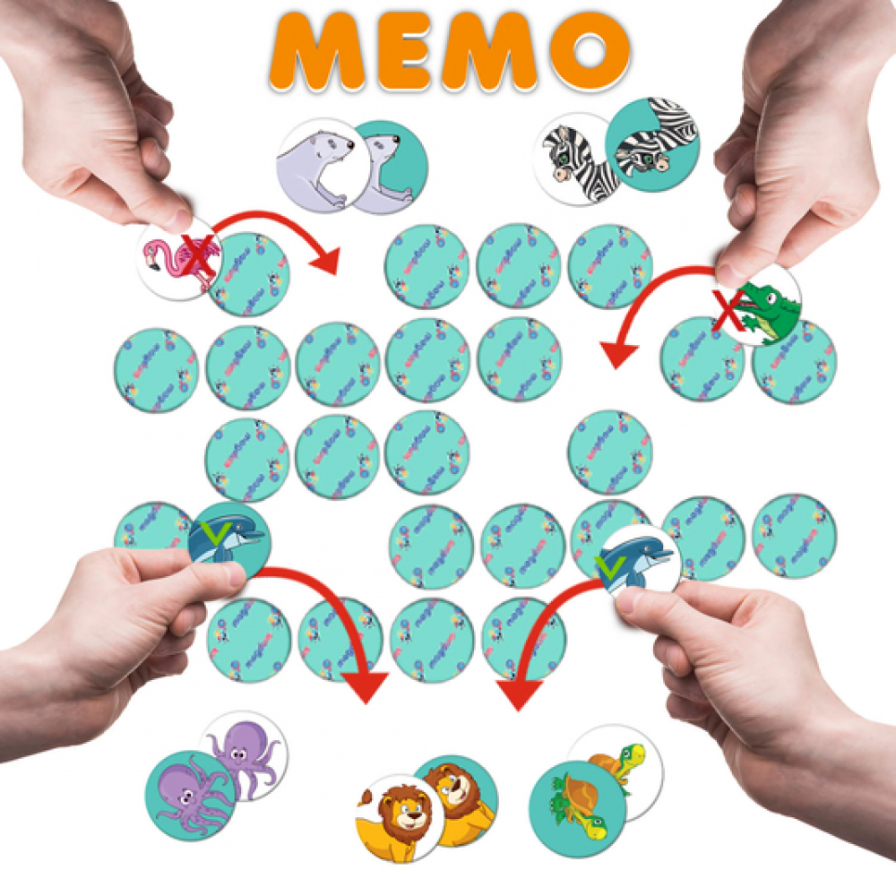 Игра настольная развивающая "Лото мемо Зоопарк" ME5032-21 EN