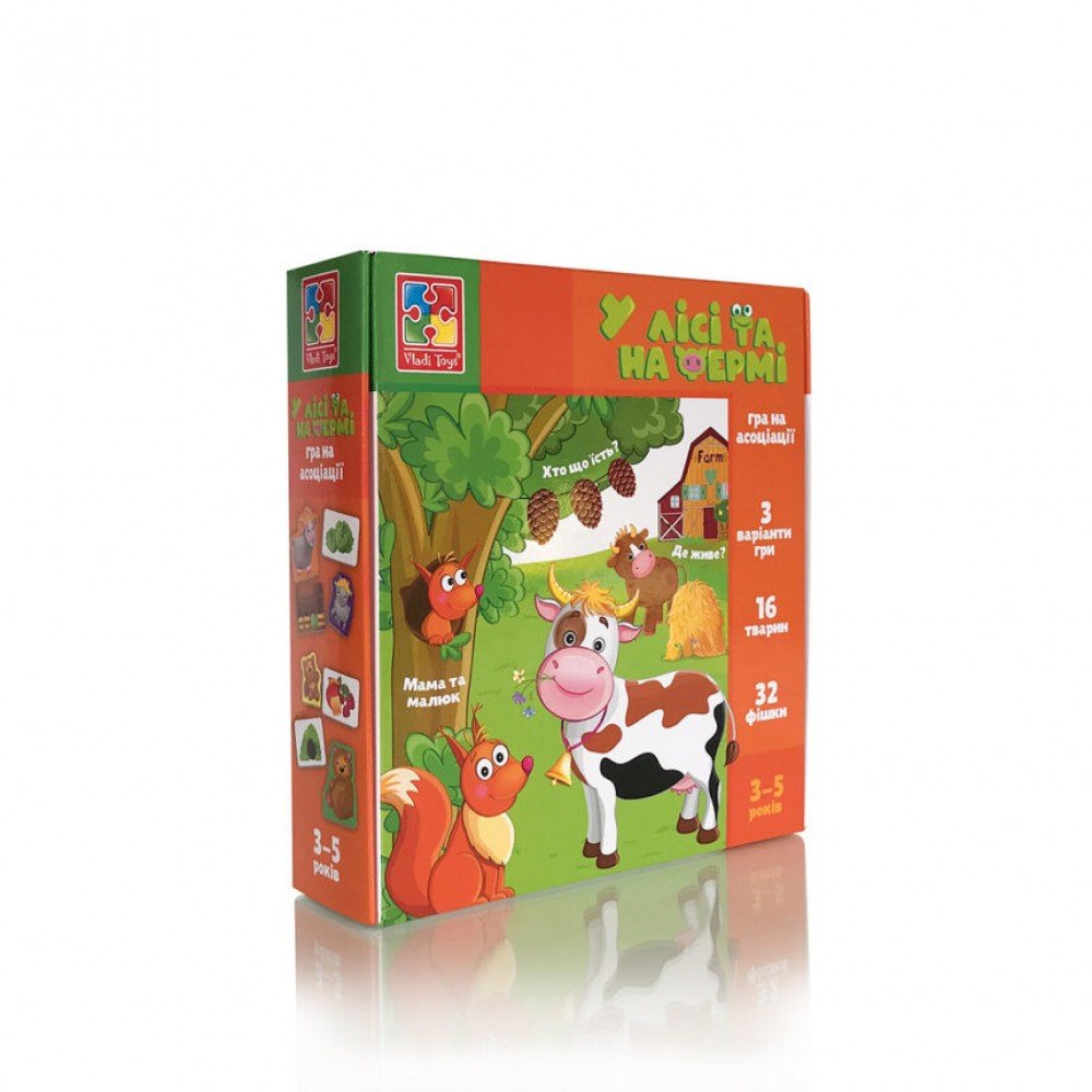 Настольная игра ассоциации "В лесу и на ферме" Vladi Toys VT1804-46 укр