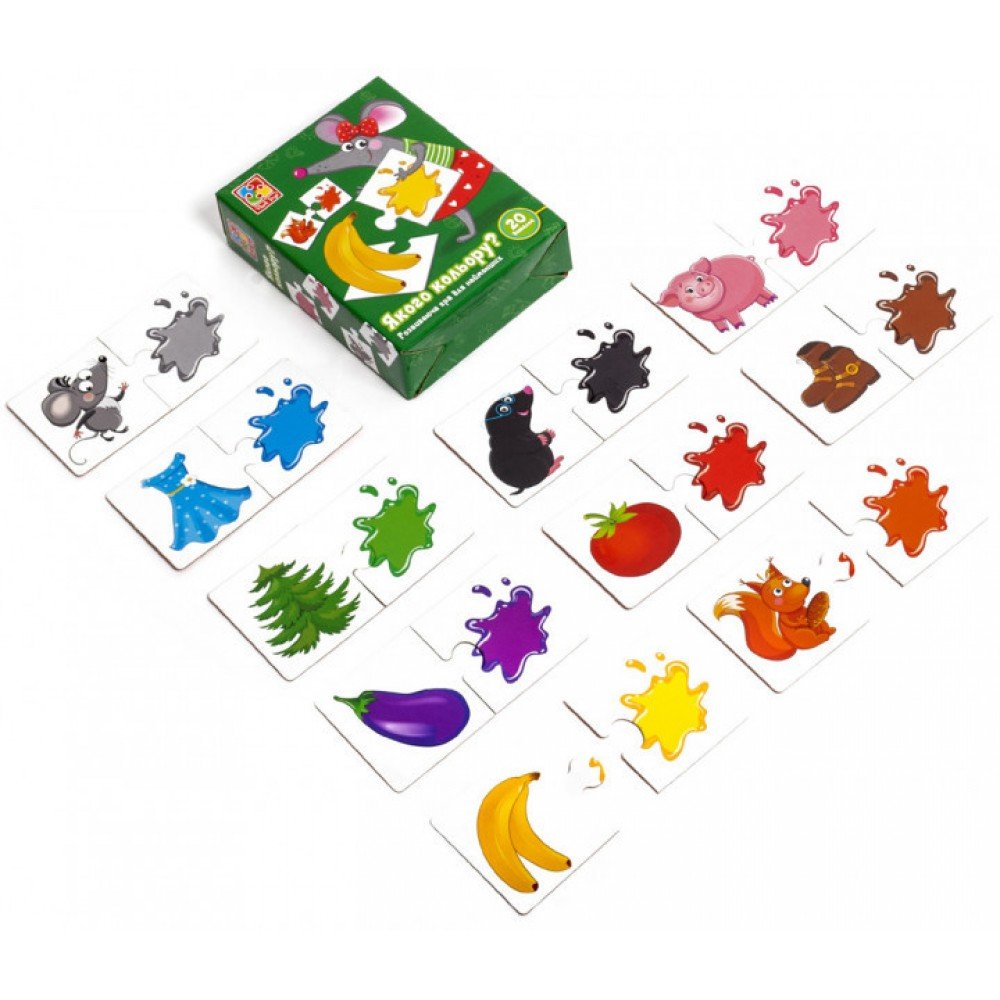 Детская развивающая игра-пазл «Какого цвета?» VT1804-29, 20 деталей