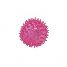 Мяч массажный MS 1137-1 6,5 см, пищалка,световые эффекты (Розовый)