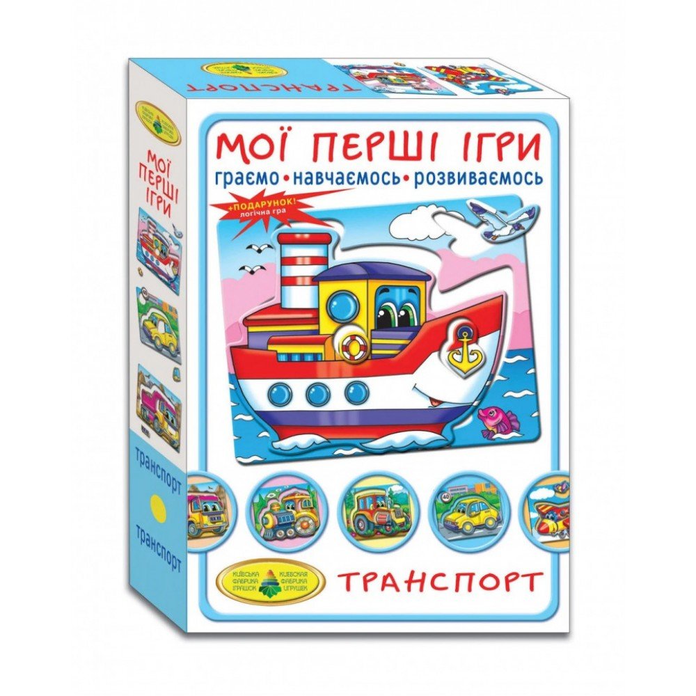 Детская настольная игра "Транспорт По земле По воде По небу" 81169, 12 карточек