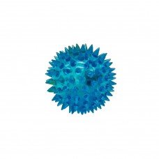Мяч массажный MS 1137-1 6,5 см, пищалка,световые эффекты (Синий)