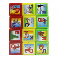 Детские развивающие Кубики с азбукой 06032, 12 шт