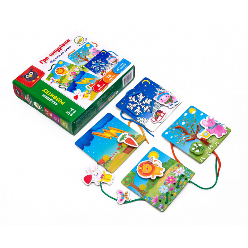 Игра-шнуровка с липучками "От лета до зимы" VT5303-13 укр