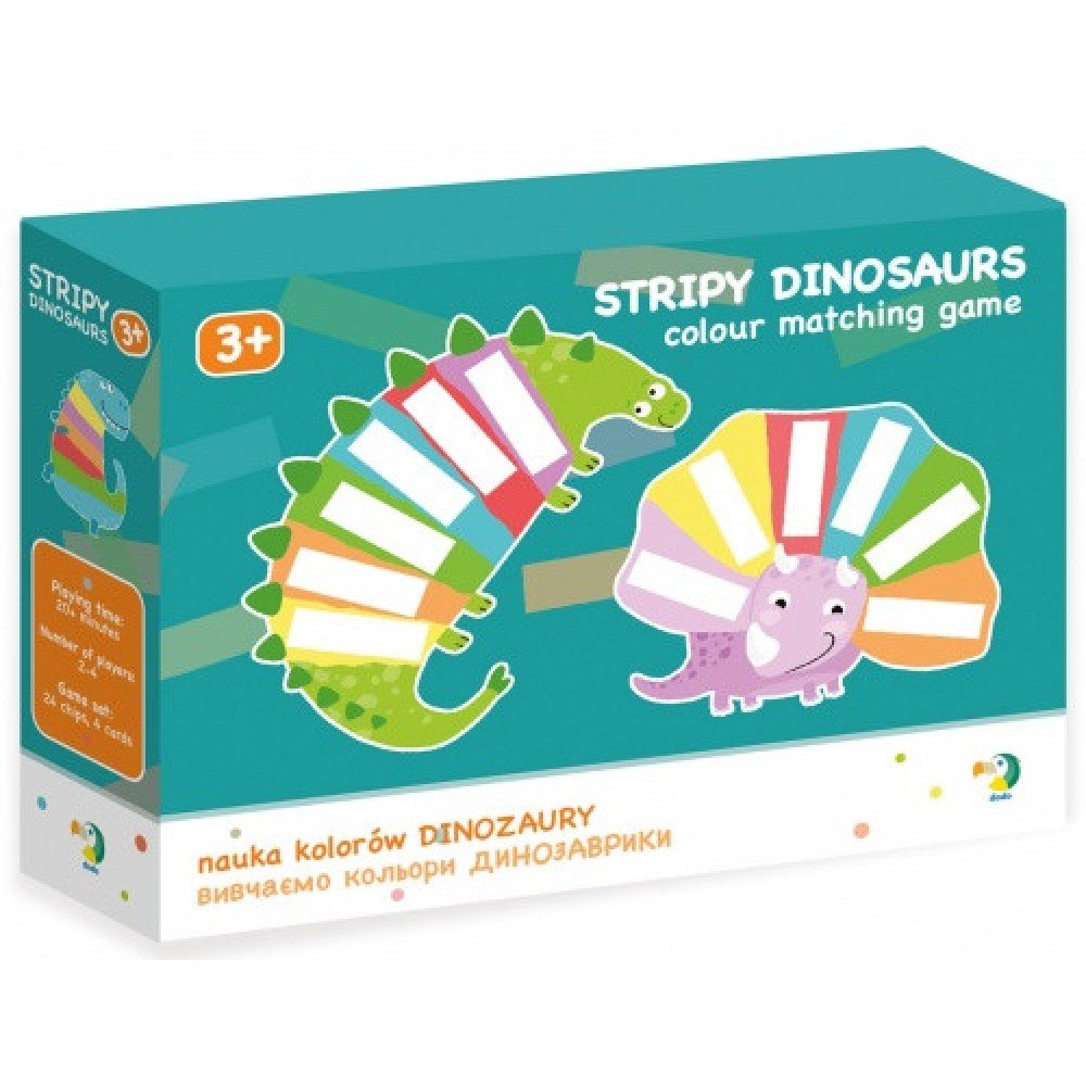 Настольная игра DoDo Изучаем цвета Динозаврики 300138, 24 цветных элемента