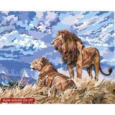 Картина по номерам "Львы" Danko Toys KpNe-40х50-02-07 40x50 см