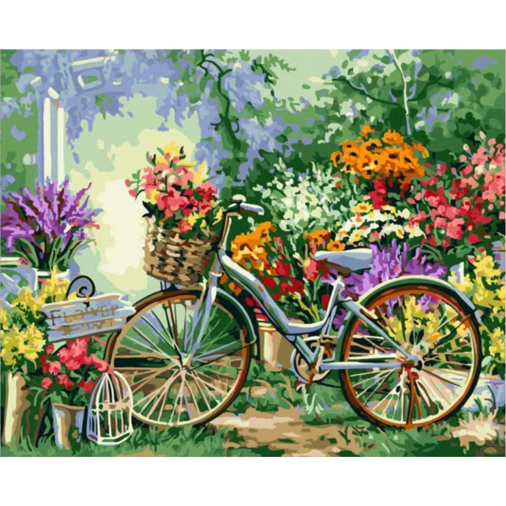 Картина по номерам Art Craft "Велосипед в цветах" 40х50см 12501