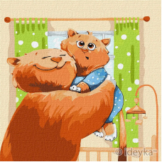 Картина по номерам. "Мамины объятия" 40*40см KHO2364
