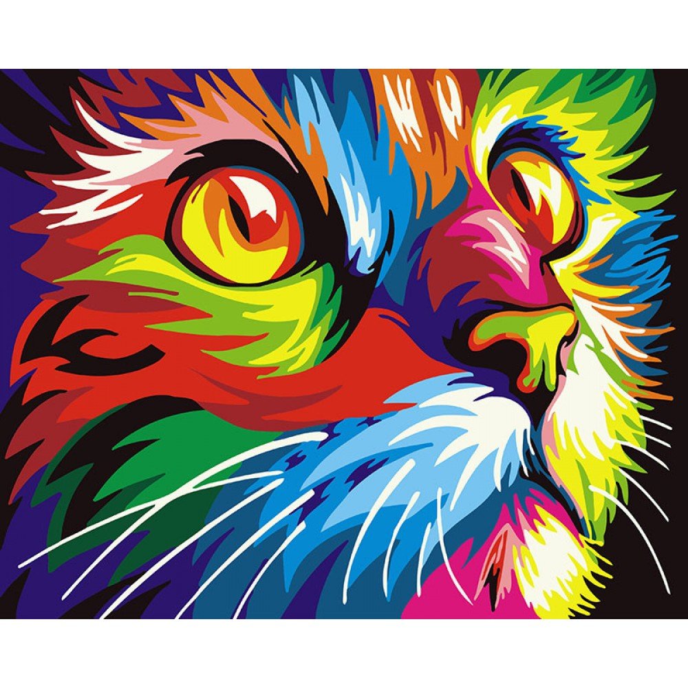 Картина по номерам Brushme "Радужный кот" GX26192, 40х50 см
